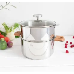 CRISTEL Casserole et Cuit Vapeur Inox Ø 24 cm Anses Olivier Biome* Cuiseur Vapeur|Casseroles