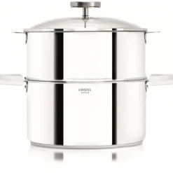 CRISTEL Casserole et Cuit Vapeur Inox Ø 20 cm Anses Mutine Blanc Biome* Cuiseur Vapeur|Casseroles