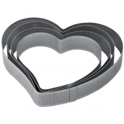 PAVONI Cercle à Entremets Coeur Inox Micro-perforé 18 x 17 cm x H 3,5 cm* Cercle À Patisserie