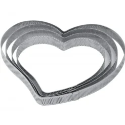 PAVONI Cercle à Tarte Coeur Inox Micro-perforé 22,5 x 21 cm x H 2 cm* Cercle À Patisserie