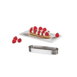 DE BUYER Cercle perforé forme Oblong 14,5 x 3,5 cm de L'école Valrhona par* Cercle À Patisserie