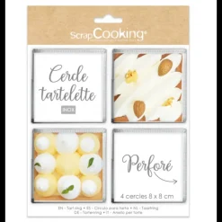 SCRAPCOOKING Cercles à Tarte Individuels Perforés Carrés 8 cm (x4)* Cercle À Patisserie
