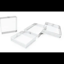 SCRAPCOOKING Cercles à Tarte Individuels Perforés Carrés 8 cm (x4)* Cercle À Patisserie