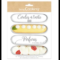 SCRAPCOOKING Cercles à Tarte Individuels Perforés Eclair 15 x 4 cm (x4)* Cercle À Patisserie