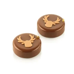 SILIKOMART Chablon Silicone Renne 4 x 4 x H 0,2 cm (x24)* Emporte Pièce - Découpoir Pâtisserie|Moule Silicone