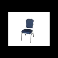 LYROSE Chaise Empilable Argentée avec Assise Bleue Elysée* Mobilier Évènementiel|Mobilier Restaurant