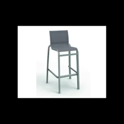 GROSFILLEX Chaise Haute Gris Platinium et Toile Grise Sunset* Mobilier Terrasse Restaurant|Mobilier Restaurant