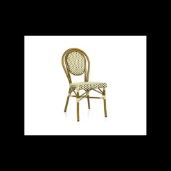 LYROSE Chaise Tressée Bamboo Chocolat et Crème* Mobilier Terrasse Restaurant