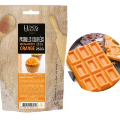 PATISDECOR Chocolat Coloré Arôme Orange 250 g Patisdécor* Chocolat De Couverture