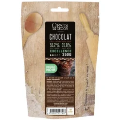PATISDECOR Chocolat de Couverture Noir Excellence 55% 250g Patisdécor* Chocolat De Couverture