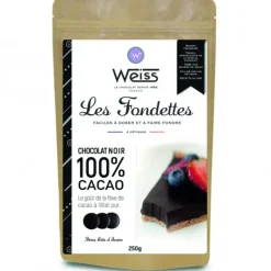 WEISS Chocolat Noir 100% Fondettes 250g* Chocolat De Couverture
