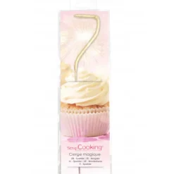 SCRAPCOOKING Cierge Magique Or 17,5 cm Chiffre 7* Décoration Gâteau