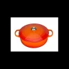 LE CREUSET Cocotte en fonte Basse 30 cm Volcanique Signature* Cocotte En Fonte