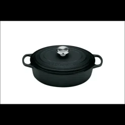 LE CREUSET Cocotte en Fonte Ovale Basse 27 cm Noir Mat Signature* Cocotte En Fonte