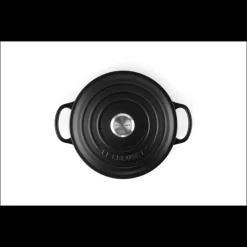 LE CREUSET Cocotte en fonte Ronde 20 cm Noir mat Signature* Cocotte En Fonte