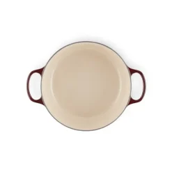 LE CREUSET Cocotte en Fonte Ronde 28 cm Garnet Bouton Doré Signature* Cocotte En Fonte