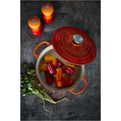 LE CREUSET Cocotte en Fonte Ronde 22 cm Volcanique Signature* Cocotte En Fonte