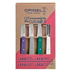 OPINEL Coffret 3 Couteaux de Cuisine et un Eplucheur Art Déco Les Essentiels* Couteau D'office|Eplucheurs, Dénoyauteur