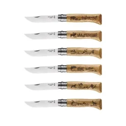 OPINEL Coffret 6 Couteaux Gravure Animalia* Couverts