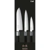 KAI Coffret 3 Couteaux Japonais Universel 10 cm Universel 15 cm et Santoku 16,5 cm Wasabi Black* Couteau Santoku|Couteau Japonais