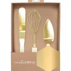 SCRAPCOOKING Coffret 3 Ustensiles Dorés* Servir, Présenter|Fouets De Cuisine