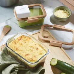 PEBBLY Coffret de 2 Boîtes de Conservation en Verre et Pompe de Mise Sous-Vide* Conservation