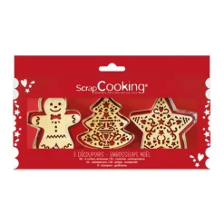 SCRAPCOOKING Coffret Kit Biscuit 3 pièces Noël* Emporte Pièce - Découpoir Pâtisserie