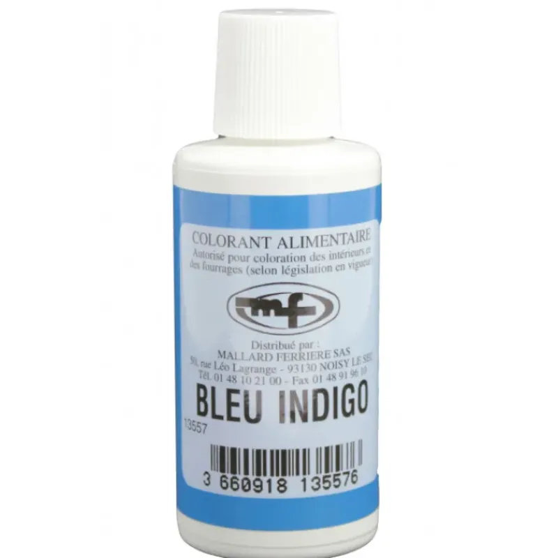 MALLARD FERRIERE Colorant alimentaire Bleu Indigo E132 Liquide 100ml* Colorants Alimentaires