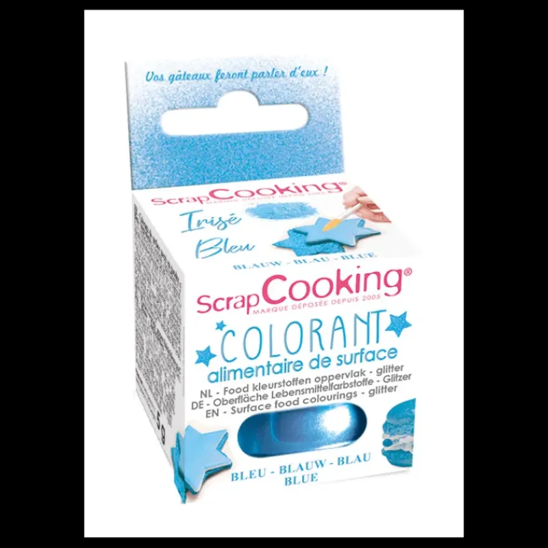 SCRAPCOOKING Colorant Alimentaire de Surface Irisé Bleu 5 g* Colorants Alimentaires
