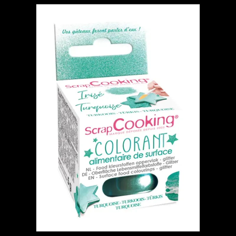 SCRAPCOOKING Colorant Alimentaire de Surface Irisé Turquoise 5 g* Colorants Alimentaires