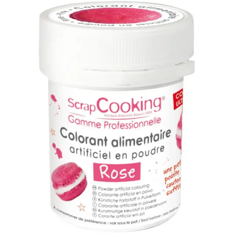 SCRAPCOOKING Colorant Alimentaire en Poudre Rose 5g* Colorants Alimentaires