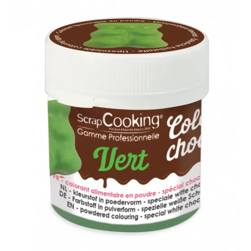 SCRAPCOOKING Colorant Alimentaire en Poudre Liposoluble Vert 5g Color'Choco* Colorants Alimentaires