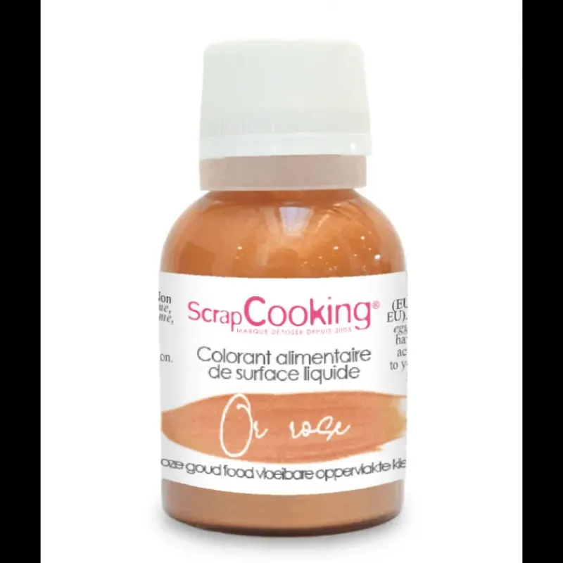 SCRAPCOOKING Colorant Alimentaire Liquide Or Rose 20 g* Colorants Alimentaires