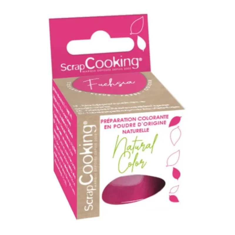 SCRAPCOOKING Colorant Alimentaire Naturel en Poudre Rose Fuchsia 10g* Colorants Alimentaires