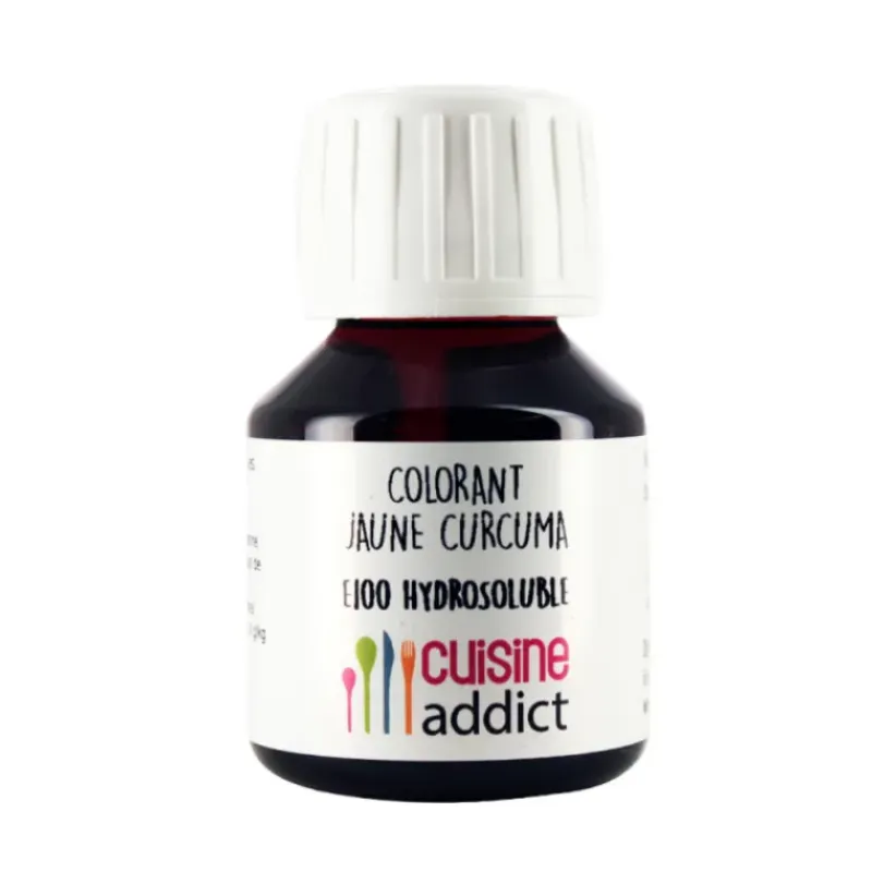 CUISINEADDICT Colorant Alimentaire Naturel Jaune Curcuma E100 Liquide 58 ml* Colorants Alimentaires