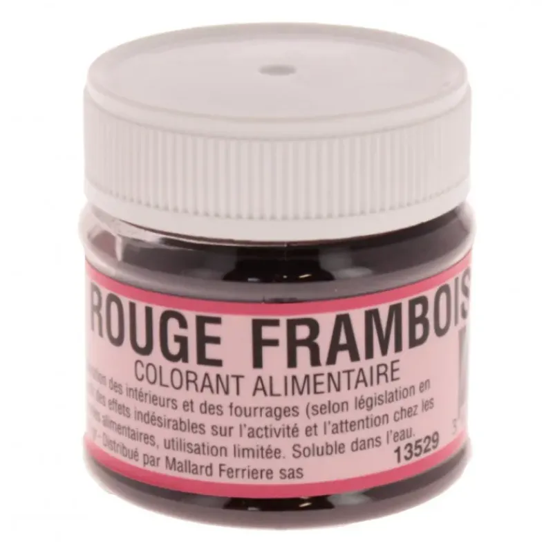 MALLARD FERRIERE Colorant alimentaire Rouge Framboise E122 Poudre Hydrosoluble 20g* Colorants Alimentaires