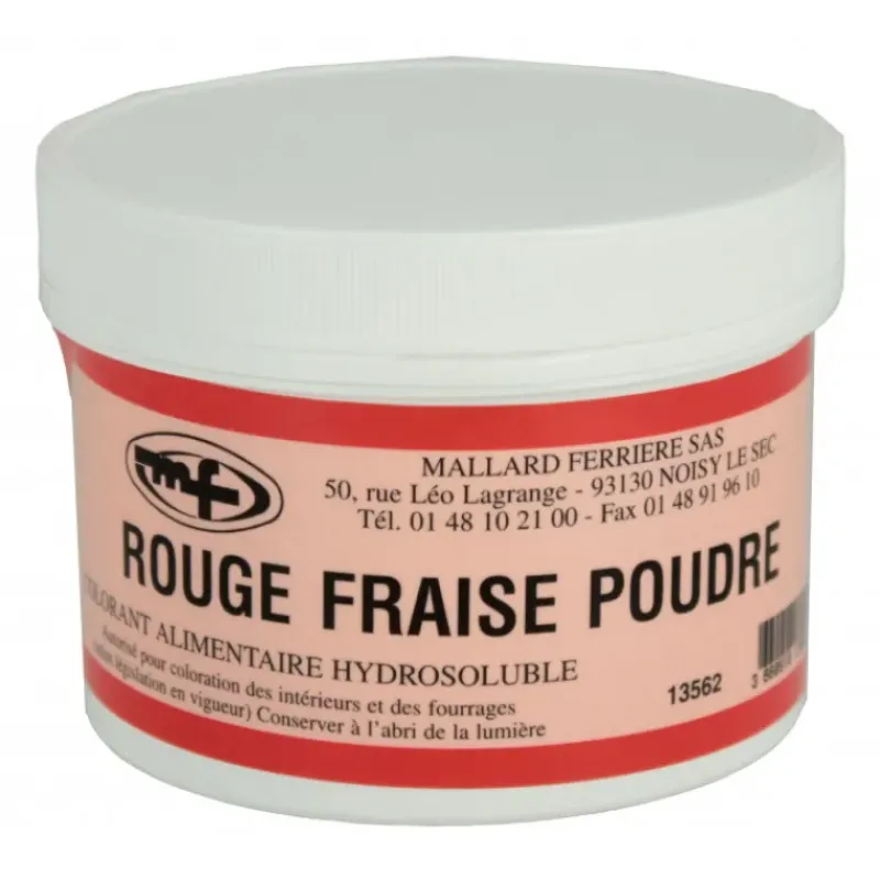 MALLARD FERRIERE Colorant alimentaire Rouge Fraise E129 Poudre Hydrosoluble 50g* Colorants Alimentaires