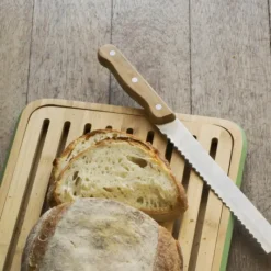 PEBBLY Couteau à Pain Inox et Bambou 32 cm* Couteau À Pain