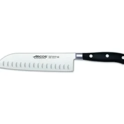 ARCOS Couteau Santoku alvéolé en inox 18 cm RIVIERA noir* Couteau Santoku