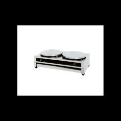 GAFIHC Crêpière en Acier Inoxydable 2 Plaques de 40 cm* Matériel Snacking|Crêpière Eléctrique