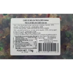CUISINEADDICT Cubes de Melon confit tricolores 1 kg* Fruits Confits