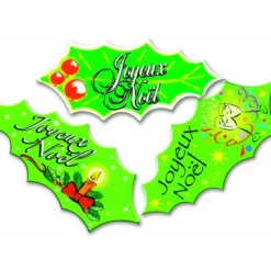 MALLARD FERRIERE Décor Azyme feuilles de houx Joyeux Noël (x24) Mallard Ferrière* Décoration Gâteau