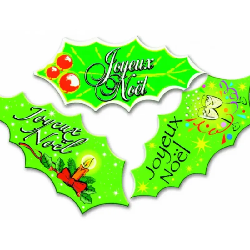 MALLARD FERRIERE Décor Azyme feuilles de houx Joyeux Noël (x24) Mallard Ferrière* Décoration Gâteau