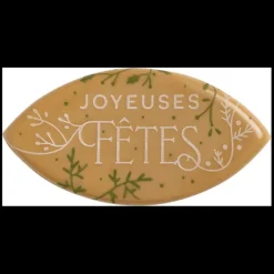 FLORENSUC Décor Chocolat Blond Feuilles Joyeuses Fêtes (x 84)* Décoration Comestible