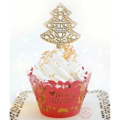 SCRAPCOOKING Décor de Bûche en Bois (x4)* Décoration Gâteau