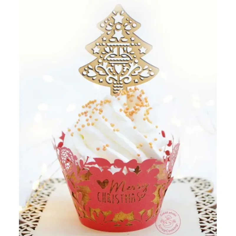 SCRAPCOOKING Décor de Bûche en Bois (x4)* Décoration Gâteau