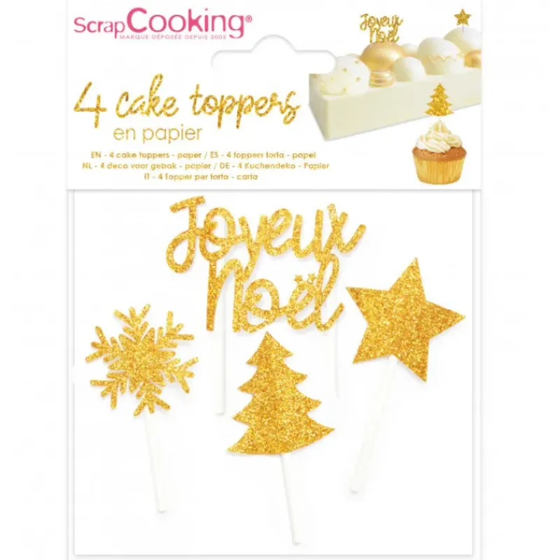 SCRAPCOOKING Décoration de bûche de Noël x 4* Décoration Gâteau
