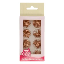 FUNCAKES Décoration Gâteau Etoiles Bronze en Pâte à Sucre (x24)* Décoration Comestible