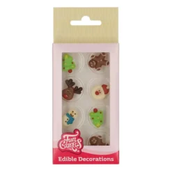 FUNCAKES Décorations en Chocolat Blanc Noël (x8)* Décoration Comestible