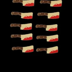 FUNCAKES Décors Chocolat Blanc Couteaux Sanglants (x10)* Décoration Comestible